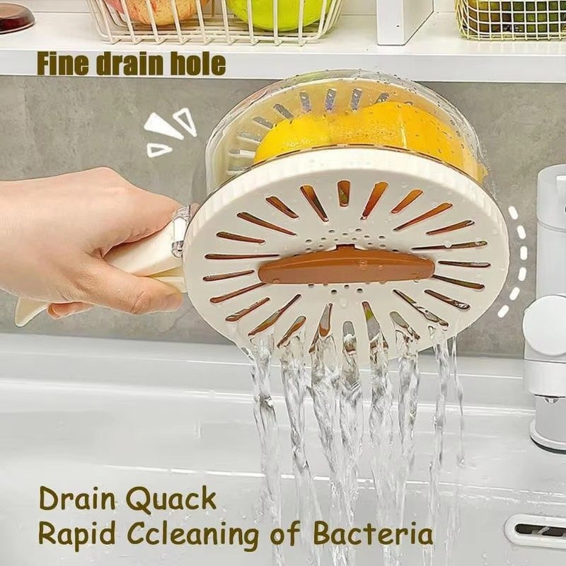 Multi-Functional Vegetable & Fruit Cleaning Basket Folding Drainage & Fresh-Keeping Storage Box - Image 5