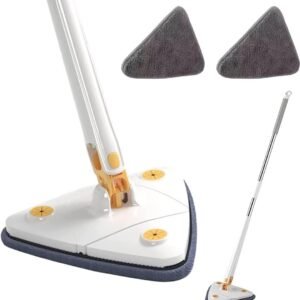 Royal’s Triangle Microfiber Mop Self-Wringing 360° Rotating Floor Cleaning Mop