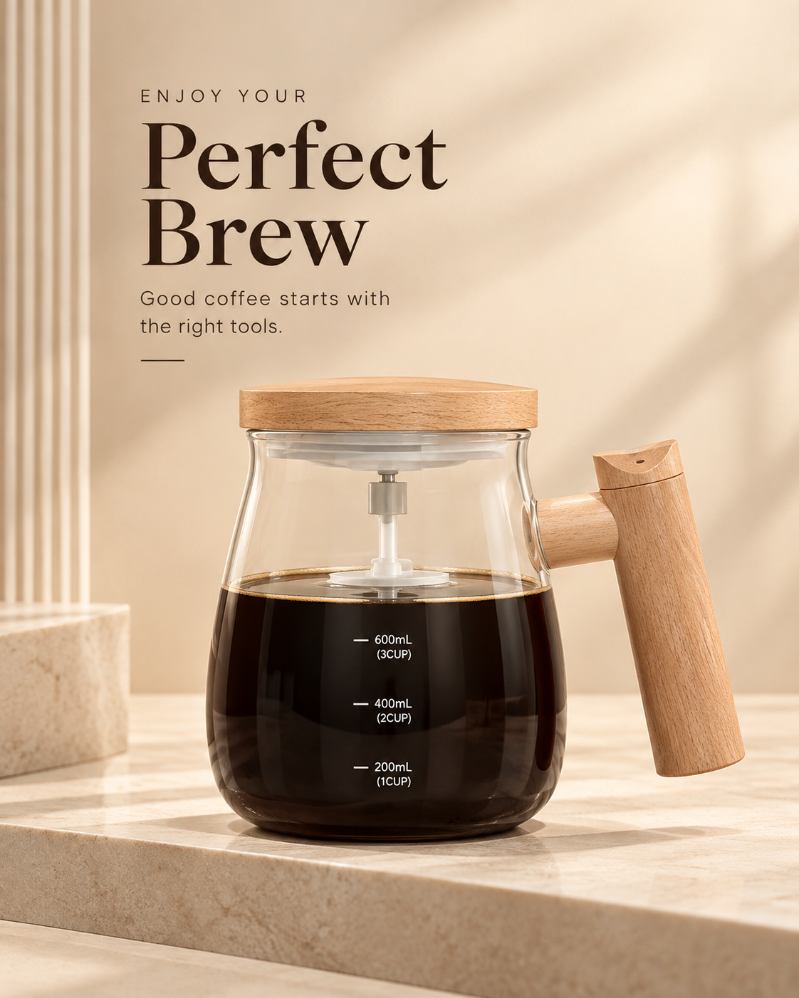 500ml Self-Stirring Coffee Mug USB Rechargeable Automatic Electric Mixing Glass Cup