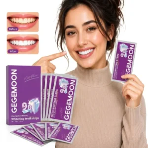 Gegemoon 9D Teeth Whitening Strips Enamel-Safe Deep Stain Removal Kit, Mint Flavor 7 Pairs