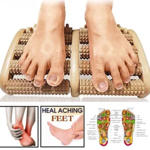 Wooden Foot Roller Massager Manual Reflexology Massage Tool for Foot Relaxation & Stress Relief