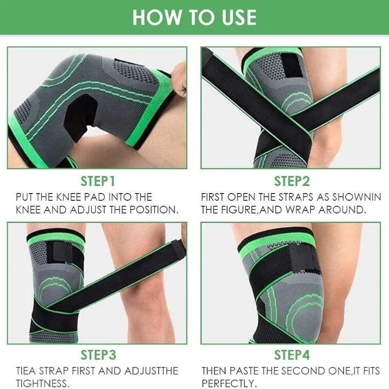 Adjustable 3D Knee Support Band Patella Gel Pad, Anti-Slip Grip & 360° Compression - Image 5