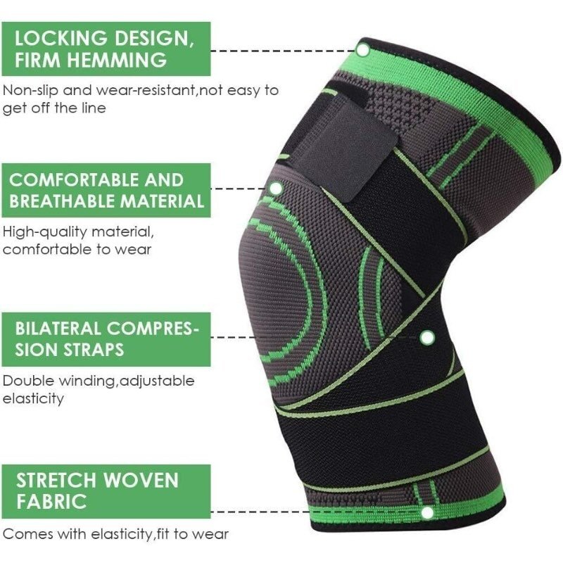 Adjustable 3D Knee Support Band Patella Gel Pad, Anti-Slip Grip & 360° Compression - Image 7